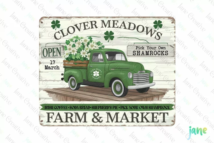 Clover Meadows Vintage St Patricks Day Farmhouse