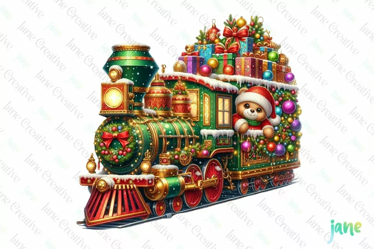 Vintage Train Christmas Sublimation