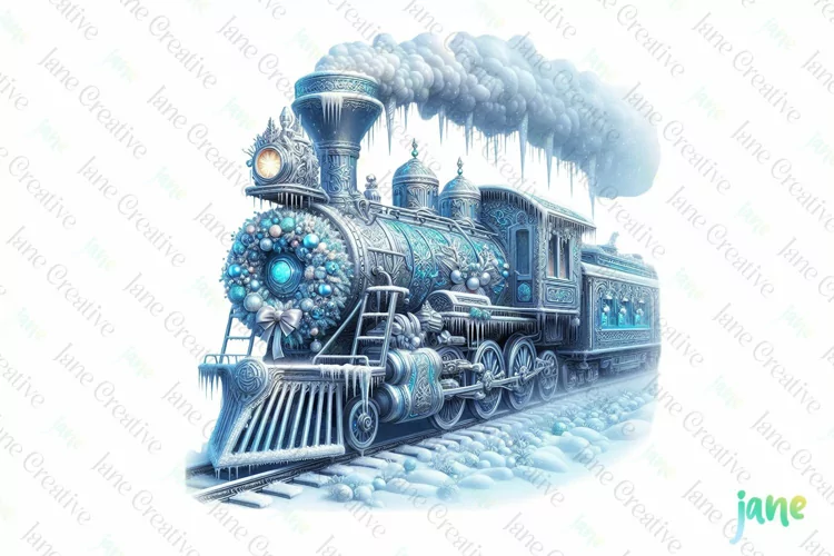 Vintage Train Christmas Sublimation