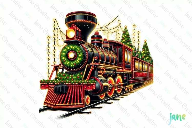 Vintage Train Christmas Sublimation