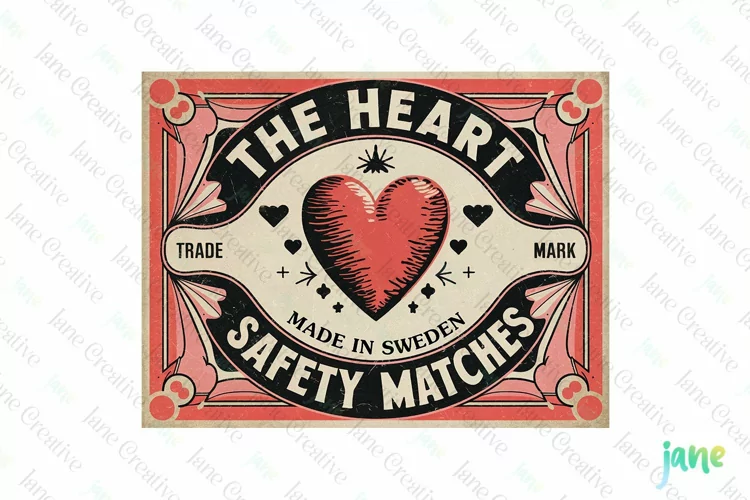 Vintage Valentine Label Sublimation