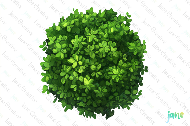 Watercolor Bushes Clipart Sublimation