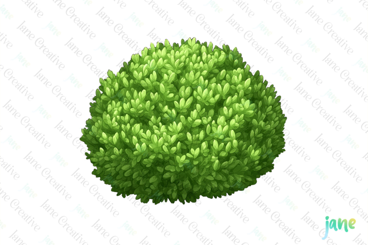 Watercolor Bushes Clipart Sublimation