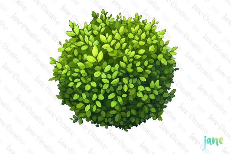 Watercolor Bushes Clipart Sublimation