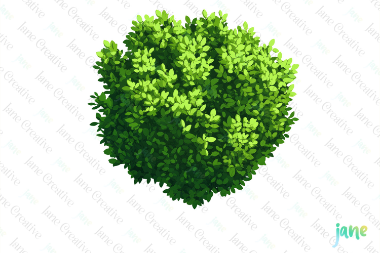 Watercolor Bushes Clipart Sublimation