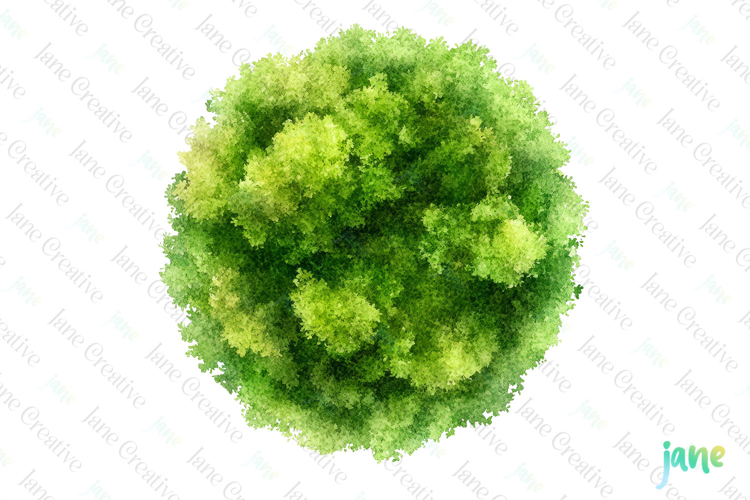 Watercolor Bushes Clipart Sublimation