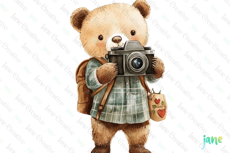Bear Watercolor Cute Animals Photographer