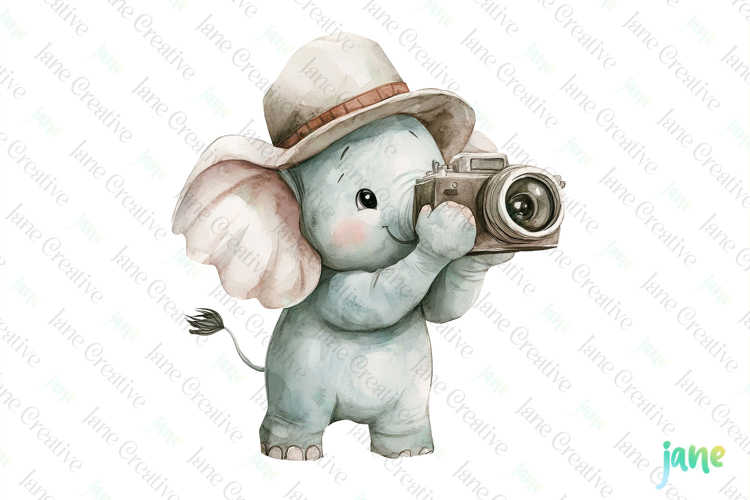 Elephant Watercolor Cute Animals Photographer