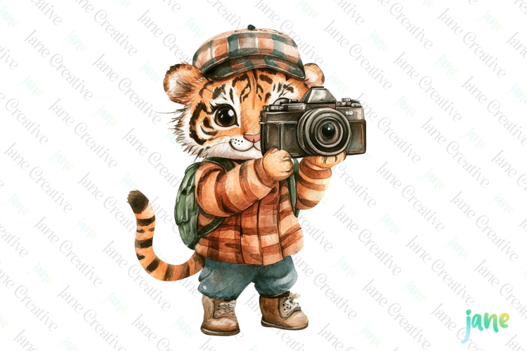 Tiger Watercolor Cute Animals Photographer