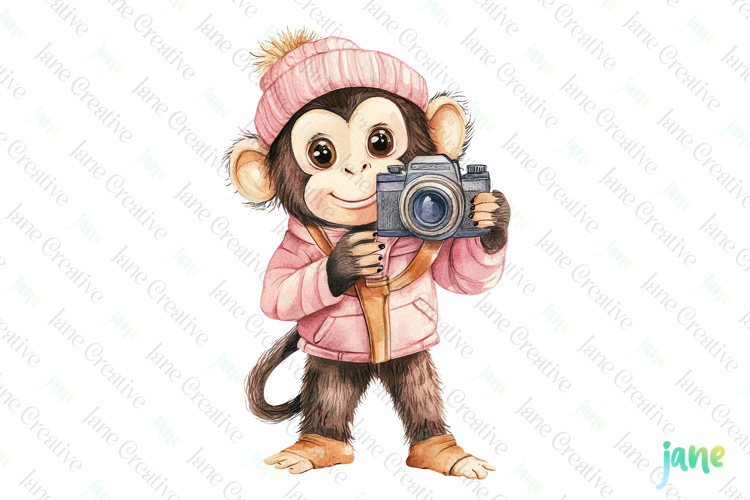 Monkey Watercolor Cute Animals Photographer