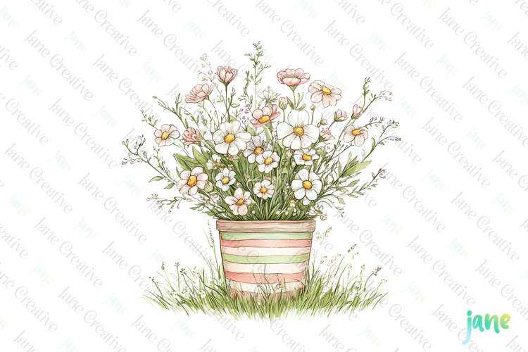 Watercolor Spring Clipart Sublimation