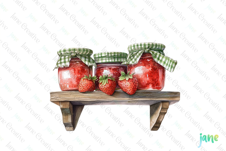 Watercolor Strawberry Clipart PNG