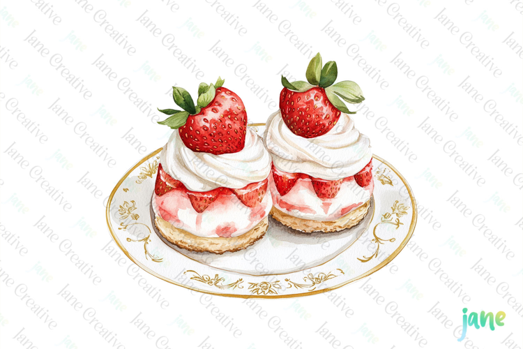 Watercolor Strawberry Clipart PNG