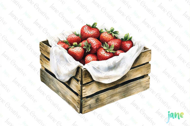 Watercolor Strawberry Clipart PNG