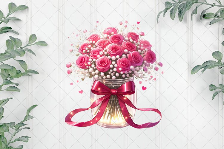 Valentines Jar Sublimation Clipart