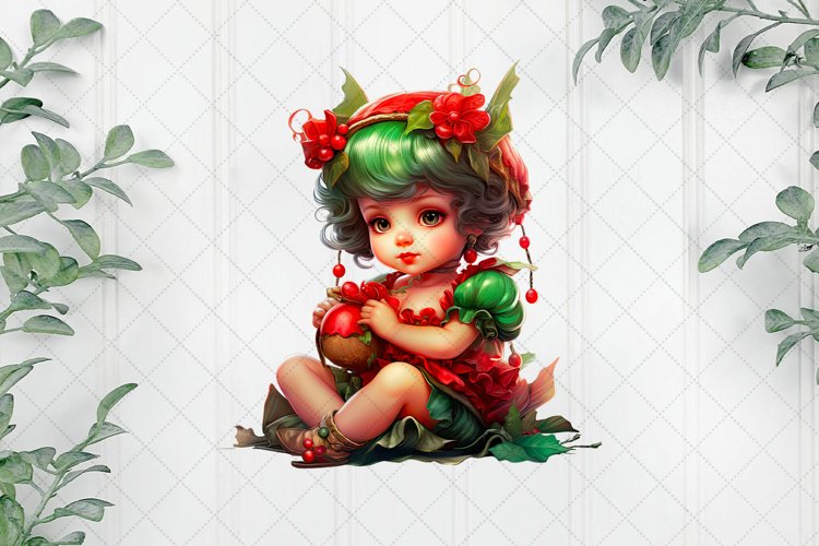 Amazing Fairy Christmas Baby Sublimation Clipart