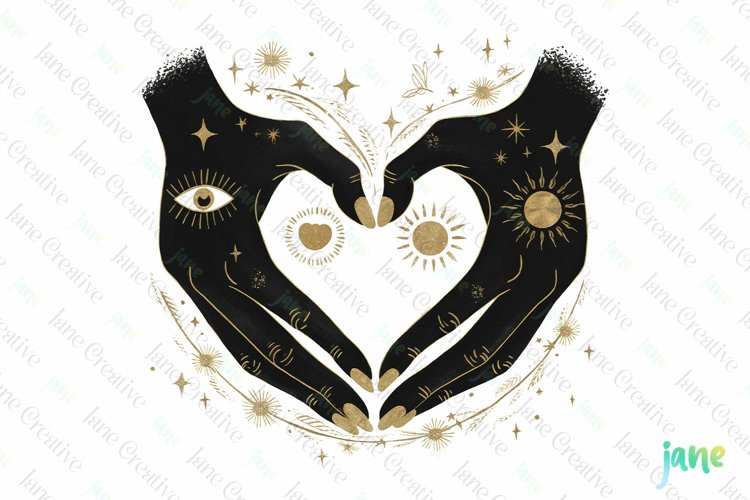 Woman Hand With Celestial Gold Clipart