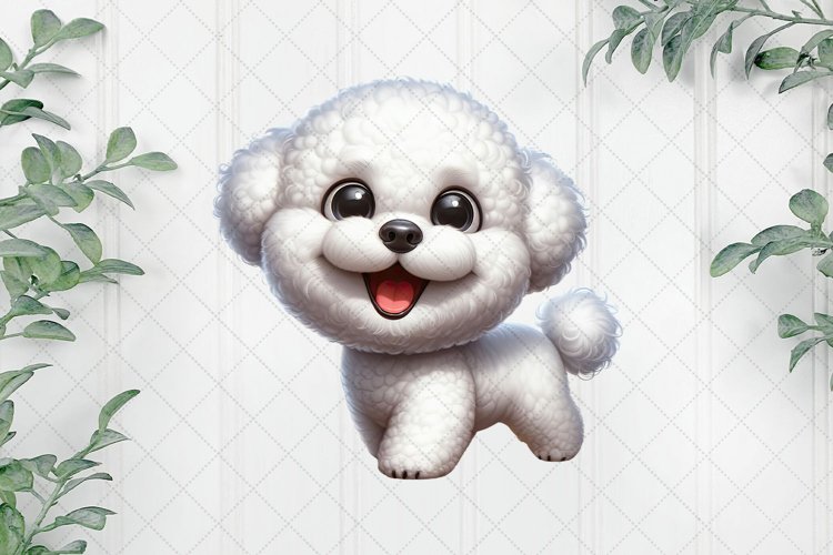 Whimsical Funny Bichon Frisé Dog Clipart