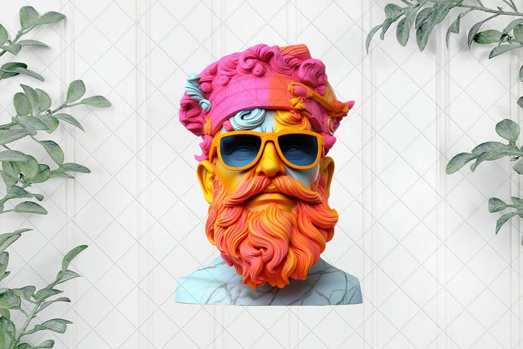 Colorful God Greek Statues Sublimation Clipart