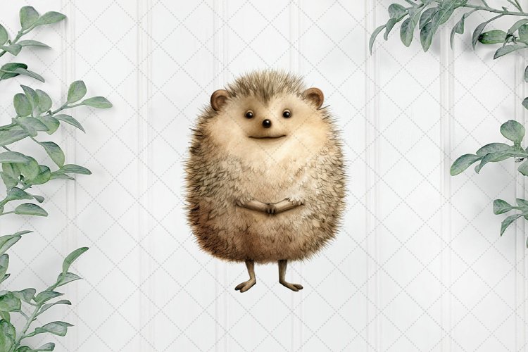Cozy Hedgehog Sublimation Clipart example image 1