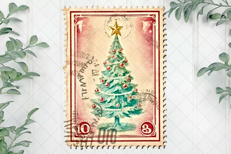 Vintage Christmas Stamps Sublimation