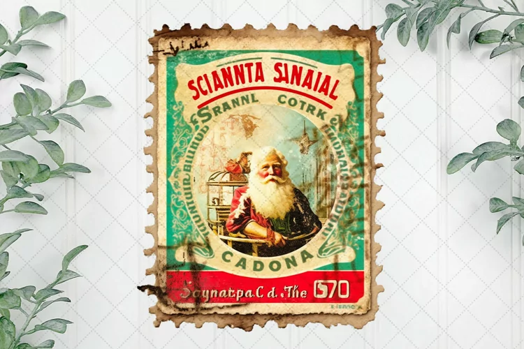 Vintage Christmas Stamps Sublimation