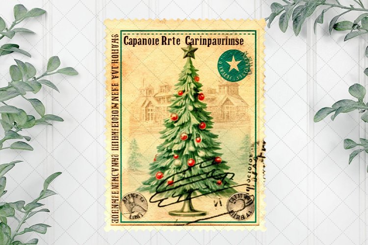 Vintage Christmas Stamps Sublimation