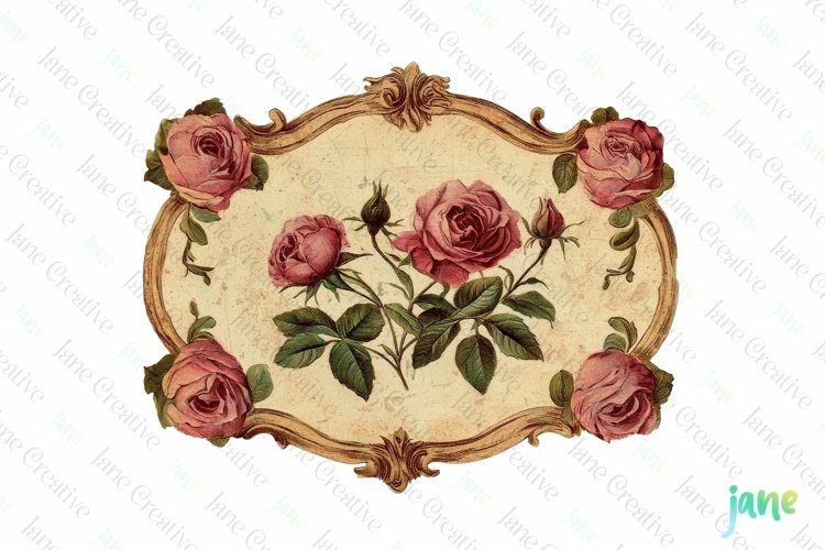 Vintage Valentine Label Sublimation Clipart