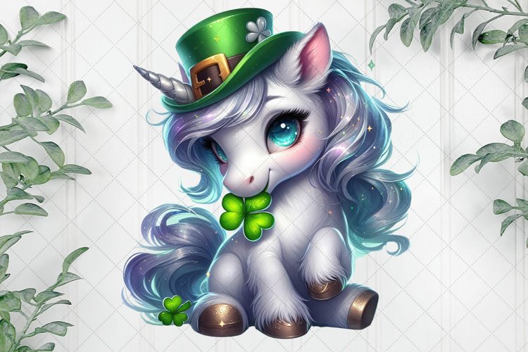 Cute Unicorn St Patricks Day Clipart