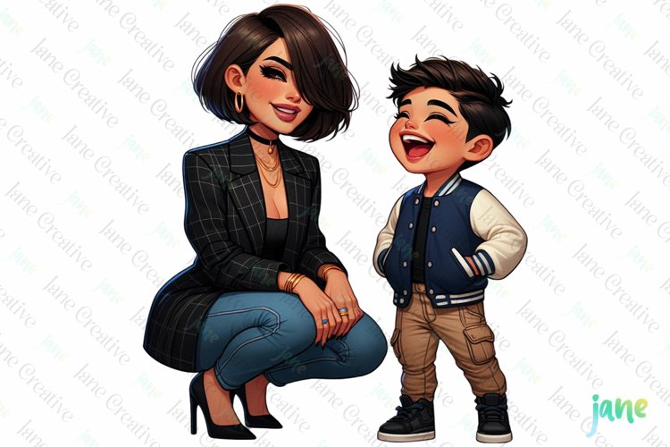 Latina Mom Sublimation Clipart