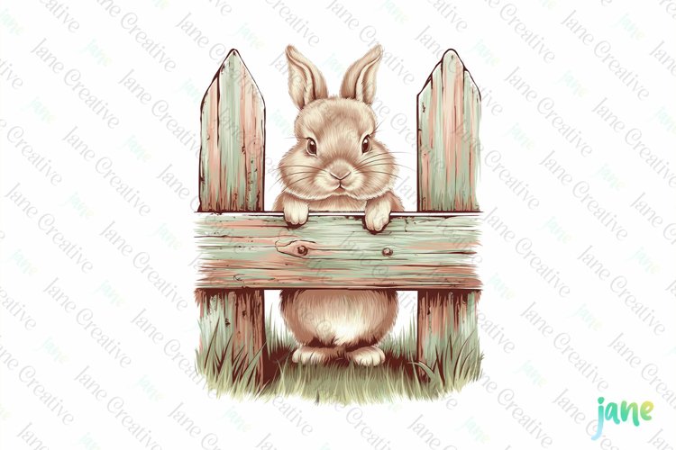 Vintage Easter Bunny Clipart example image 1