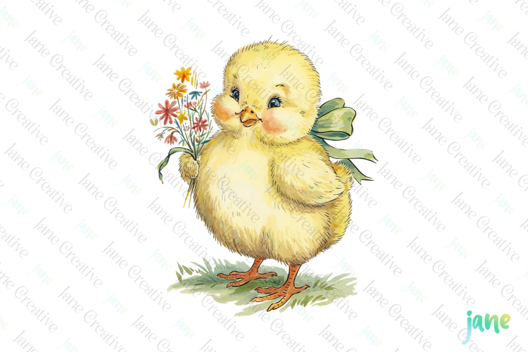Vintage Chick Easter Springtime Clipart
