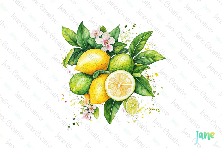 Watercolor Lemon Clipart Image 4