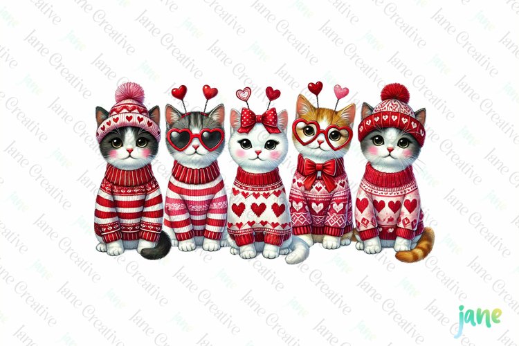Valentine Cats PNG Clipart