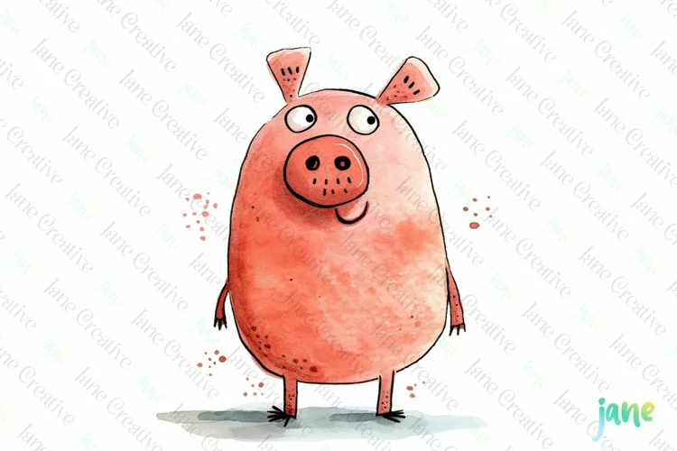 Pig Minimalist Cartoon Sublimation