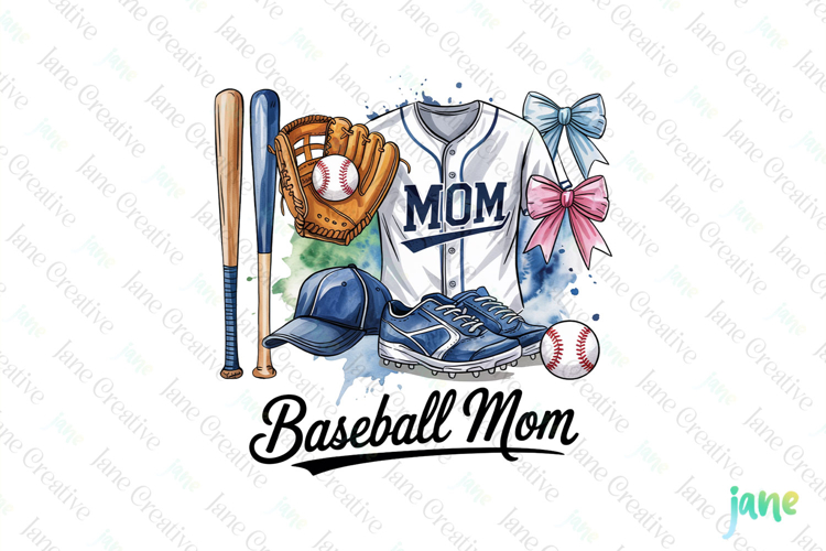 Baseball Mom Brushstroke Sublimation Bundle