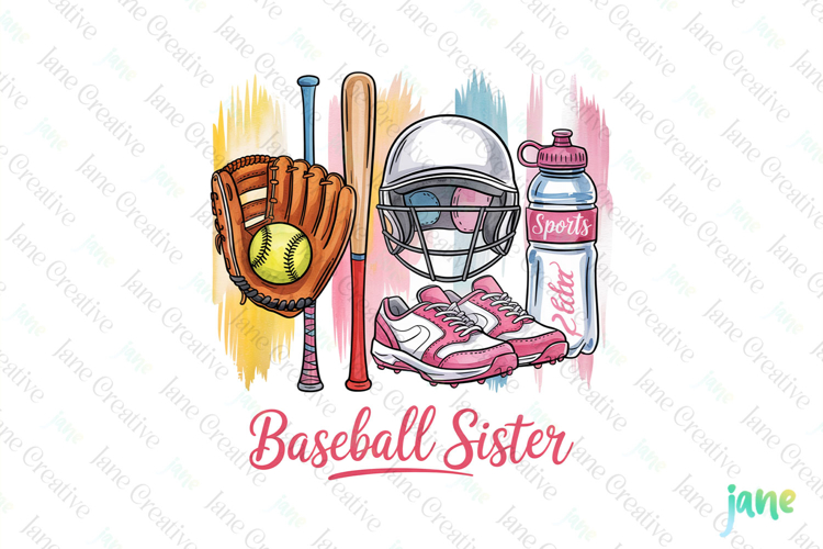 Baseball Sister Brushstroke Sublimation Bundle