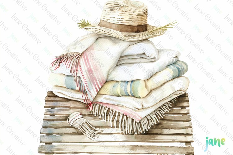 Watercolor Beach Clipart Image 17