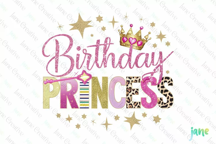 Birthday Princess Glitter Sublimation