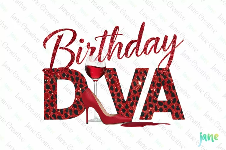 Birthday Diva Glitter Sublimation