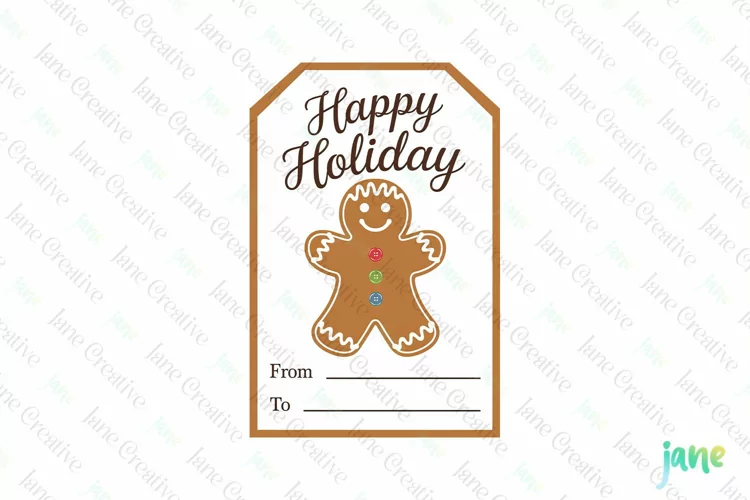 Christmas Gift Tag Sublimation Clipart