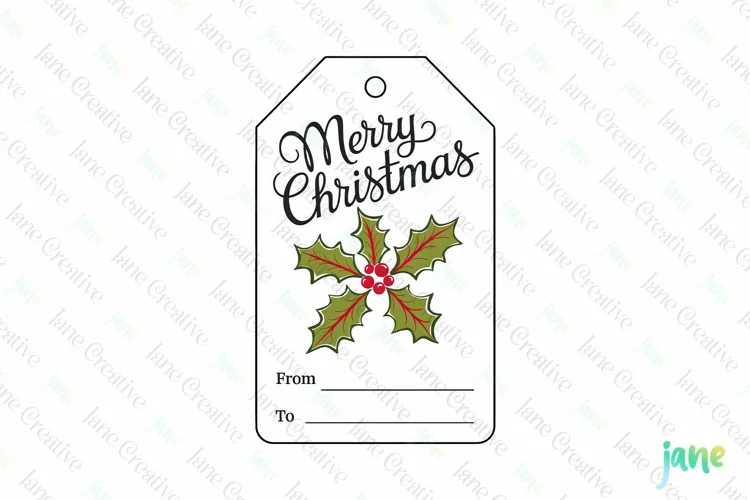 Christmas Gift Tag Sublimation Clipart