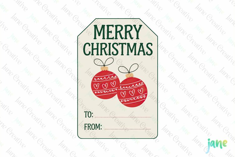 Christmas Gift Tag Sublimation Clipart