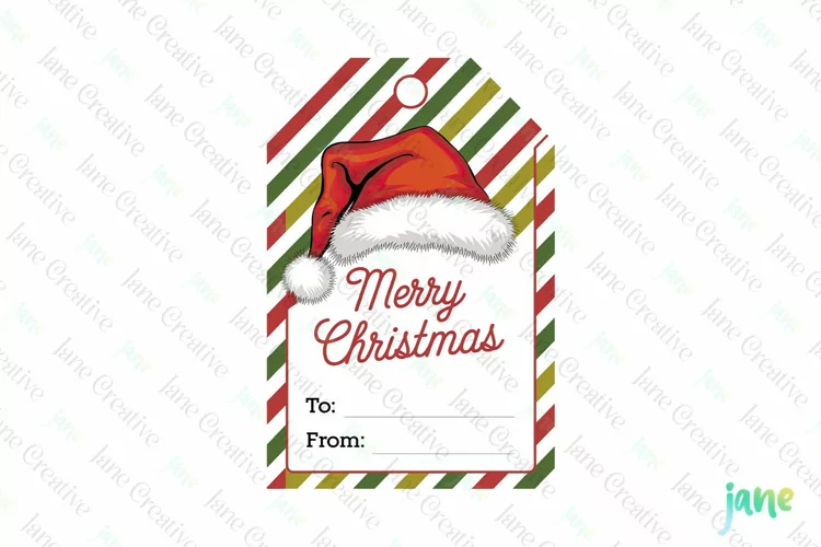 Christmas Gift Tag Sublimation Clipart