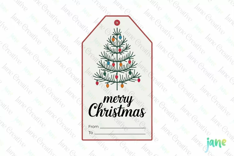 Christmas Gift Tag Sublimation Clipart