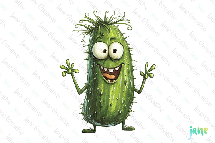 Funny Cucumber-Funny Fruits   Vegetables Clipart