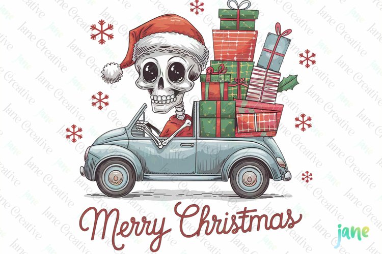 Merry Christmas Funny Skeleton Christmas PNG Clipart