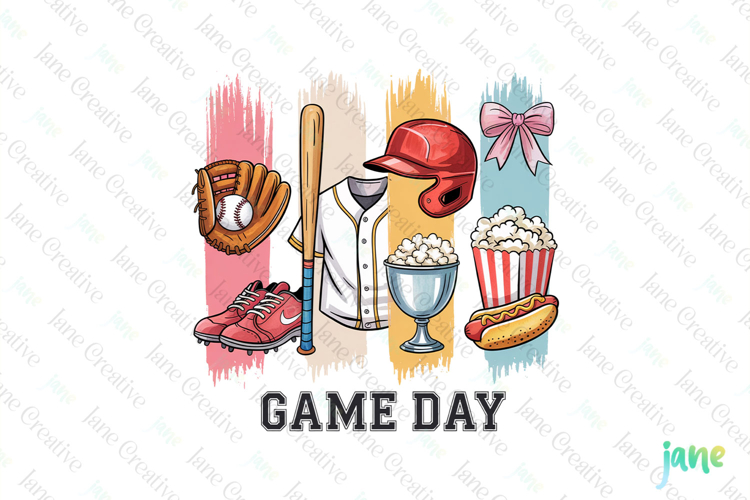 Game Day Baseball Brushstroke Sublimation Bundle