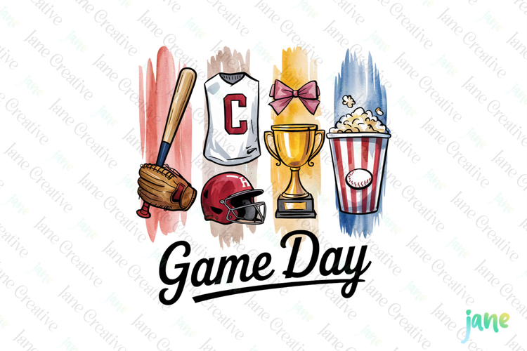 Game Day Baseball Brushstroke Sublimation Bundle