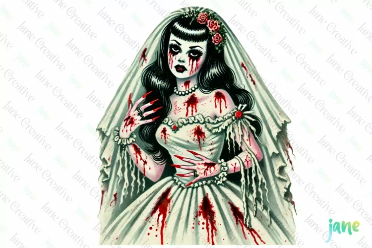 Halloween Vintage Pin-up Girl Clipart